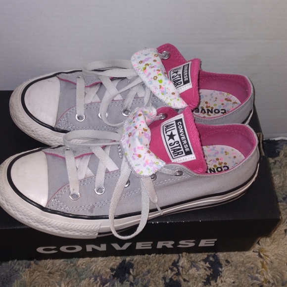 Converse All Star Chuck Taylor Double Tongue Juniors Size 4 - Picture 2 of 5